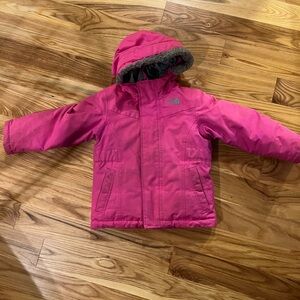 Girls 4T  North Face Fuchsia Hooded Winter Jacket